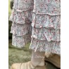 skirt / petticoat ANGELIQUE blue gray cotton voile with flower print Les Ours - 9