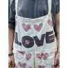 overalls Love Applique Cosmo in Crush