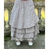 skirt / petticoat MADELEINE blue gray cotton with flower print and small red dots Les Ours - 1