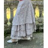 skirt / petticoat MADELEINE blue gray cotton with flower print and small red dots Les Ours - 3