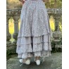 skirt / petticoat MADELEINE blue gray cotton with flower print and small red dots Les Ours - 4