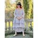 robe SOLINE voile de coton bleu gris à imprimé fleurs et petits pois rouges Les Ours - 9