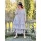 robe SOLINE voile de coton bleu gris à imprimé fleurs et petits pois rouges Les Ours - 7