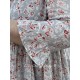 robe SOLINE voile de coton bleu gris à imprimé fleurs et petits pois rouges Les Ours - 18