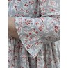 dress SOLINE blue gray cotton voile with flower print and small red dots Les Ours - 18