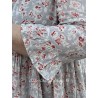 robe SOLINE voile de coton bleu gris à imprimé fleurs et petits pois rouges Les Ours - 18
