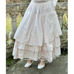 skirt / petticoat MADELEINE white cotton with small red dots