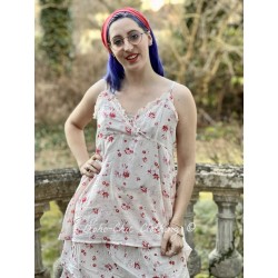 tank MIA ecru cotton voile with flower print