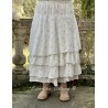 skirt / petticoat MADELEINE white cotton with flower print Les Ours - 8