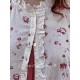 dress SONIA ecru cotton with flower print and small red dots Les Ours - 15