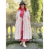 dress SONIA ecru cotton with flower print and small red dots Les Ours - 6