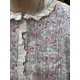 shirt ELENI blue gray cotton voile with flower print Les Ours - 13
