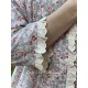 shirt ELENI blue gray cotton voile with flower print Les Ours - 14