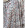 top DIEGO blue gray cotton voile with flower print Les Ours - 17