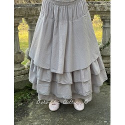 skirt / petticoat MADELEINE blue gray cotton with small red dots