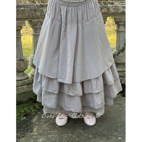 skirt / petticoat MADELEINE blue gray cotton with small red dots Les Ours - 1