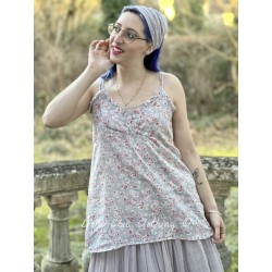 tank MIA blue gray cotton voile with flower print
