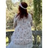 tunic EVY ecru cotton voile with flower print Les Ours - 4