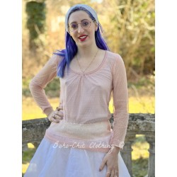 top ALYCIA pink cotton tulle with dots