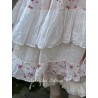 dress SOLINE ecru cotton voile with flower print and small red dots Les Ours - 18