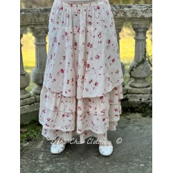 skirt / petticoat MADELEINE ecru cotton with flower print Les Ours - 1