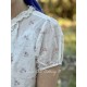 blouse ELDA white cotton voile with flower print Les Ours - 11