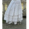 skirt / petticoat MADELEINE white cotton with flower print Les Ours - 2