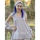 top BASIC voile de coton bleu gris à petits pois rouges Les Ours - 1