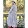 robe SOLINE voile de coton bleu gris à imprimé fleurs et petits pois rouges Les Ours - 3