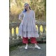 robe SOLINE voile de coton bleu gris à imprimé fleurs et petits pois rouges Les Ours - 4