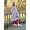 robe SOLINE voile de coton bleu gris à imprimé fleurs et petits pois rouges Les Ours - 5