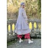 robe SOLINE voile de coton bleu gris à imprimé fleurs et petits pois rouges Les Ours - 6
