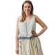 gilet 33325 coton Écru à rayures bleues Ewa i Walla - 14