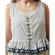 gilet 33325 coton Écru à rayures bleues Ewa i Walla - 16