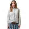 blouse 44831 Ecru with blue stripes cotton Ewa i Walla - 13