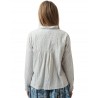 blouse 44831 Ecru with blue stripes cotton Ewa i Walla - 14