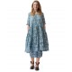 robe 55735 voile de coton Bleu à fleurs Ewa i Walla - 15