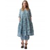 robe 55735 voile de coton Bleu à fleurs Ewa i Walla - 15