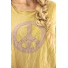 T-shirt Peace Applique in Marigold Magnolia Pearl - 8