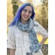 écharpe 77542 voile de coton Bleu à fleurs Ewa i Walla - 3