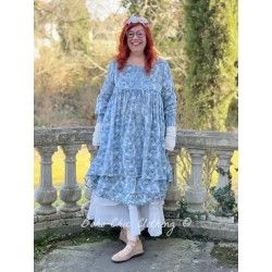 tunique 44835 voile de coton Bleu à fleurs Ewa i Walla - 1