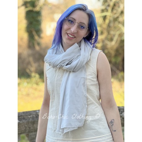 écharpe 77542 voile de coton Bleu clair Ewa i Walla - 1