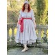 robe ASSIA coton bleu gris à imprimé fleurs et petits pois rouges Les Ours - 13