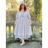 robe ASSIA coton bleu gris à imprimé fleurs et petits pois rouges Les Ours - 15