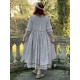 robe ASSIA coton bleu gris à imprimé fleurs et petits pois rouges Les Ours - 16