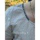 robe 55745 coton Écru à rayures bleues Ewa i Walla - 11