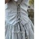 dress 55745 Ecru with blue stripes cotton Ewa i Walla - 12