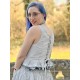 gilet 33325 coton Écru à rayures bleues Ewa i Walla - 7