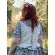 gilet 33325 coton Écru à rayures bleues Ewa i Walla - 2