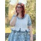 gilet 33325 coton Écru à rayures bleues Ewa i Walla - 3